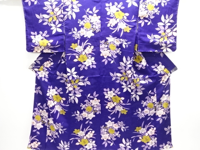 JAPANESE KIMONO / ANTIQUE KIMONO / TAISHO ROMAN STYLE / MON KINSHA / MEISEN / DAFFODIL